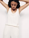 Cotton Modal Scallop Edge Ribbed Pyjama Set