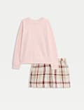 Pure Cotton Sweatshirt Shortie Set