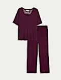 Kanten pyjama van viscose