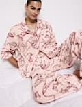Pure Cotton Animal Print Slub Pyjama Set