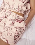 Pure Cotton Animal Print Cami Shortie Set