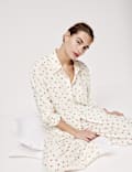 Pure Cotton Dobby Floral Pyjama Set