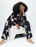 Cotton Modal Zebra Print Revere Pyjama Set