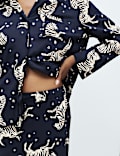 Cotton Modal Zebra Print Revere Pyjama Set