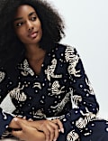 Cotton Modal Zebra Print Revere Pyjama Set
