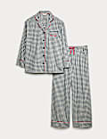 Pyjama de Noël 100 % coton à carreaux Vichy