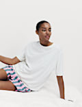 Ensemble pyjashort 100 % coton à rayures