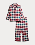 Pure Cotton Checked Revere Pyjama Set