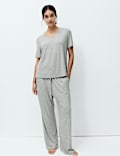 Viscose Lace Trim Pyjama Set