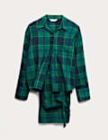 Cotton Blend Tartan Checked Pyjama Set