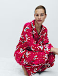 Pure Cotton Zebra Print Revere Pyjama Set