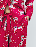 Pure Cotton Zebra Print Revere Pyjama Set