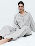 Pure Cotton Gingham Revere Pyjama Set