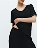 Lace Trim Wide Leg Pyjama Set