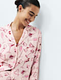 Cotton Modal Printed Revere Long Pyjama Set