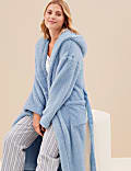 Fleece Hooded Long Dressing Gown