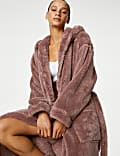 Fleece Hooded Long Dressing Gown