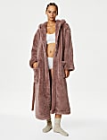 Fleece Hooded Long Dressing Gown
