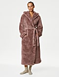 Fleece Hooded Long Dressing Gown