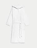 Pure Cotton Jersey Waffle Dressing Gown