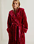 Fleece Hooded Long Dressing Gown