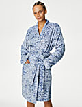 Fleece Animal Print Short Dressing Gown