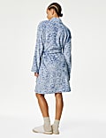 Fleece Animal Print Short Dressing Gown