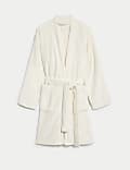 Fleece Ribbed Short Dressing Gown