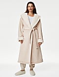 Borg Hooded Long Dressing Gown