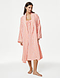 Muslin Checked Dressing Gown