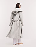 Fleece Borg Lined Hooded Dressing Gown