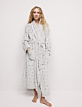 Fleece Polka Dot Dressing Gown