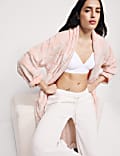 Fleece Heart Print Dressing Gown