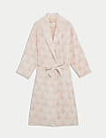 Fleece Heart Print Dressing Gown