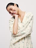 Cotton Rich Printed Waffle Dressing Gown