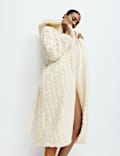 Jacquard Long Hooded Dressing Gown