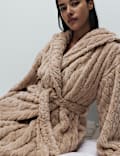 Jacquard Long Hooded Dressing Gown