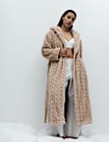 Jacquard Long Hooded Dressing Gown