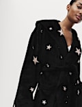 Robe de chambre avec imprimé, effet brillant