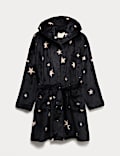 Robe de chambre avec imprimé, effet brillant