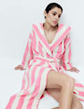 Pure Cotton Towelling Striped Dressing Gown