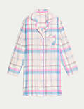 Cotton Blend Checked Nightshirt