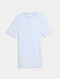 Cotton Modal Striped Short Nightshirt