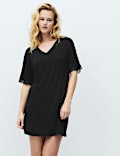 Lace Detail Mini Nightshirt
