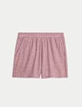 Gerippte Schlafanzugshorts mit breitem Bein