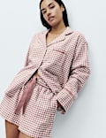 Pure Cotton Flannel Gingham Pyjama Shorts