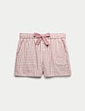 Pure Cotton Flannel Gingham Pyjama Shorts