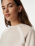 Fleece Borg Trim Lounge Sweatshirt