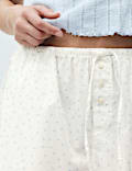 Pure Cotton Poplin Spot Print Pyjama Shorts