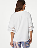 Cotton Modal Embroidered Pyjama Top